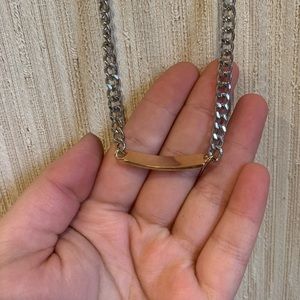 silver chain/ gold pendant choker necklace! ✨